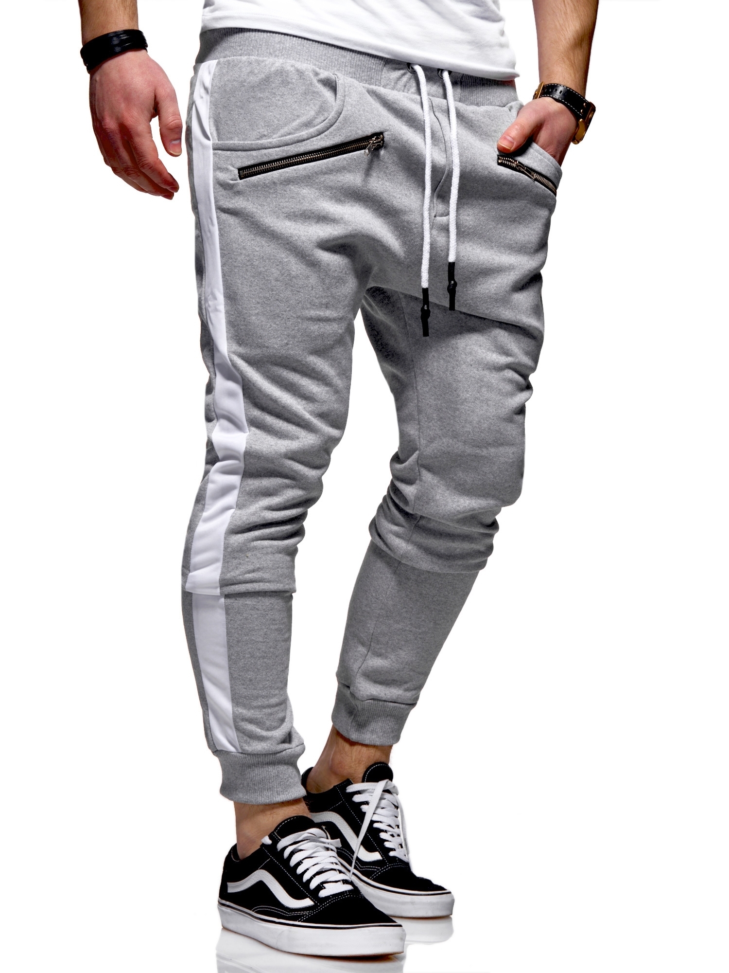 Тканевые брюки behype Jogging TRACK ZIP, серый