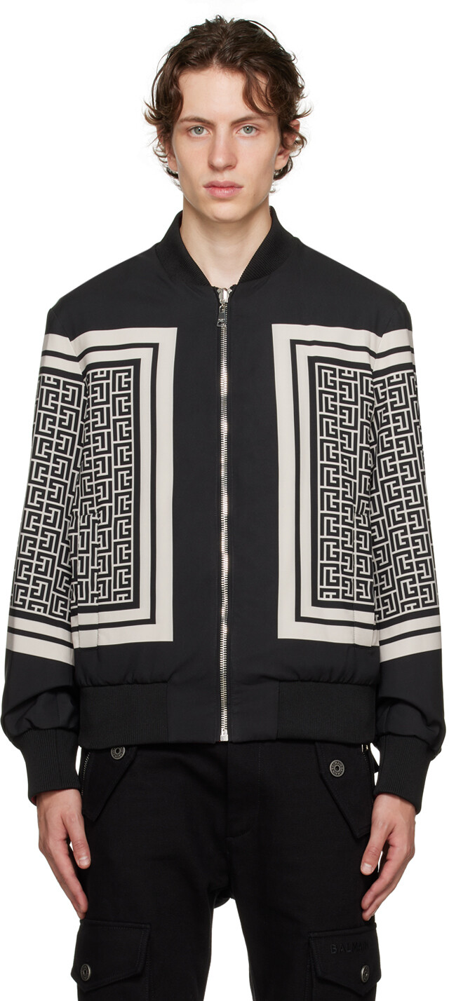 

Черный двусторонний бомбер Balmain с монограммой