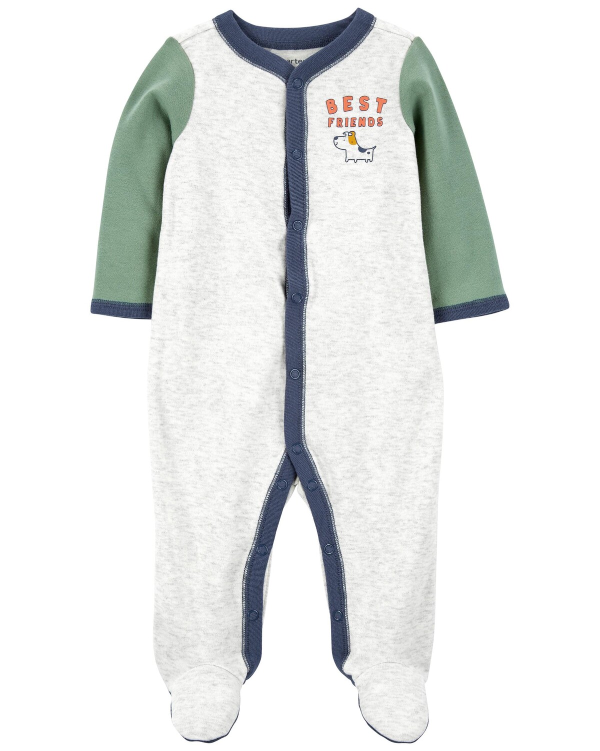 

Baby Dog Best Friend Snap-Up Cotton Sleep & Play Carter's, зеленый/вересковый