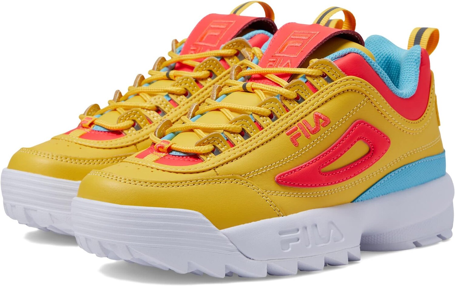 

Кроссовки Disruptor II Premium Fila, цвет Lemon/Diva Pink/Bluefish