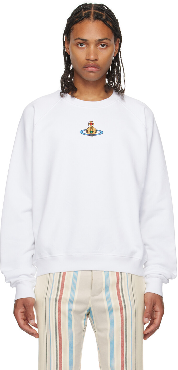 

Белый свитшот с вышивкой Vivienne Westwood