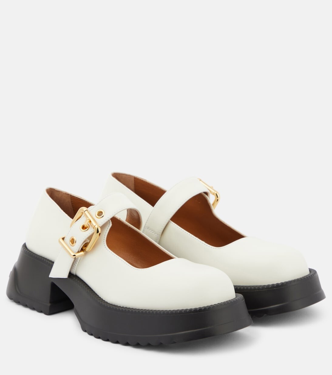 

Кожаные балетки mary jane на платформе Marni, лиловый, Розовый