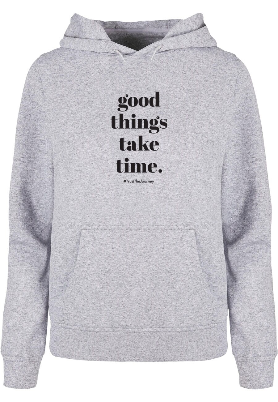 

Толстовка Merchcode GOOD THINGS TAKE TIME, пятнистый серый