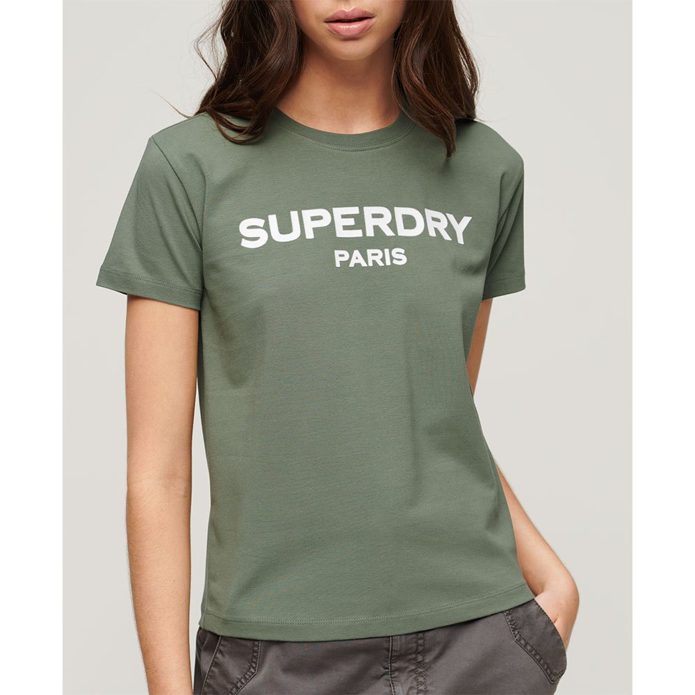 Футболка с коротким рукавом Superdry Sport Luxe Graphic Fitted, зеленый футболка superdry sport luxe graphic fitted short оранжевый