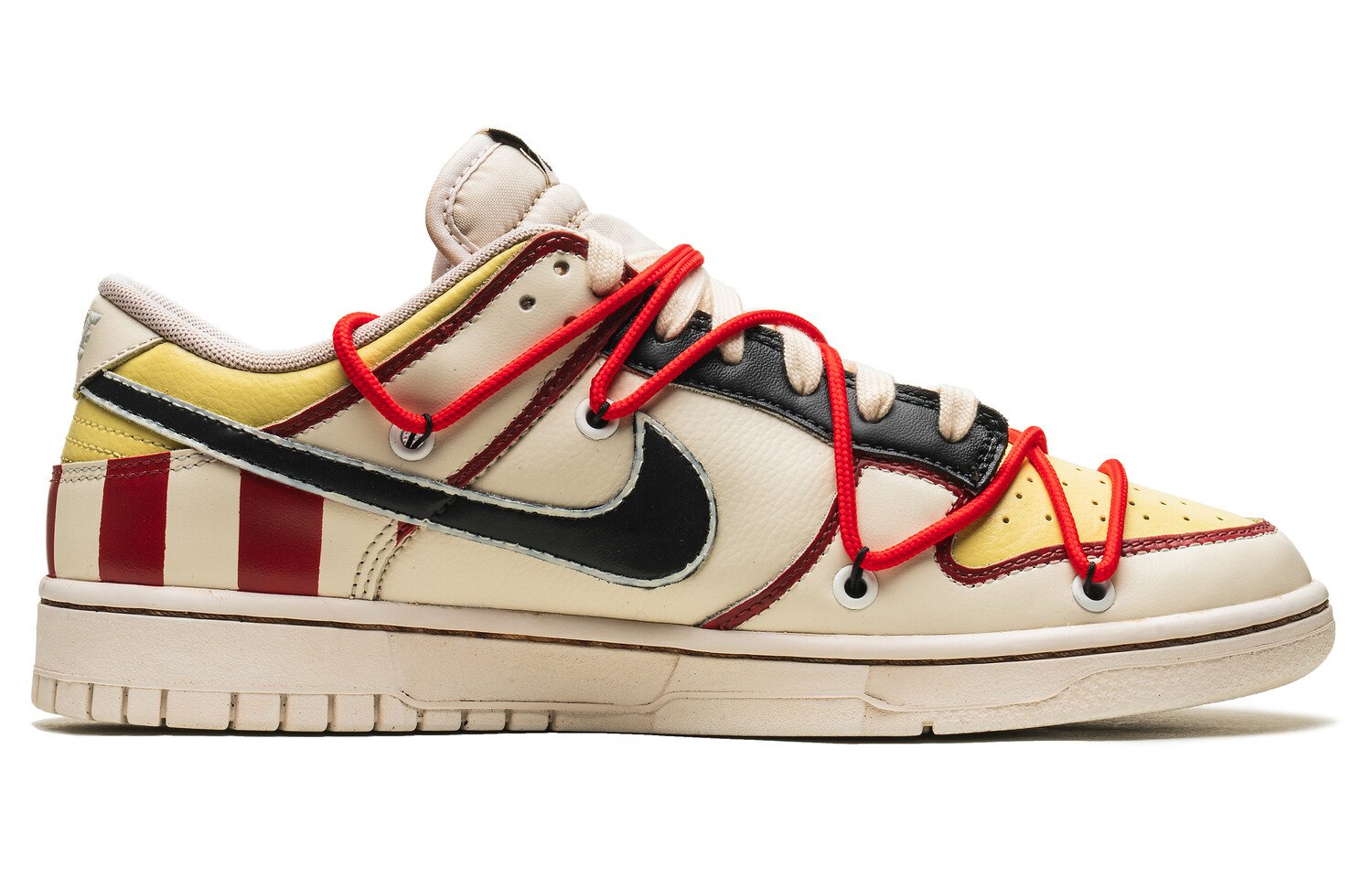 

Кроссовки Nike Dunk Skateboarding Shoes Men Low-top Beige/yellow/red, белый