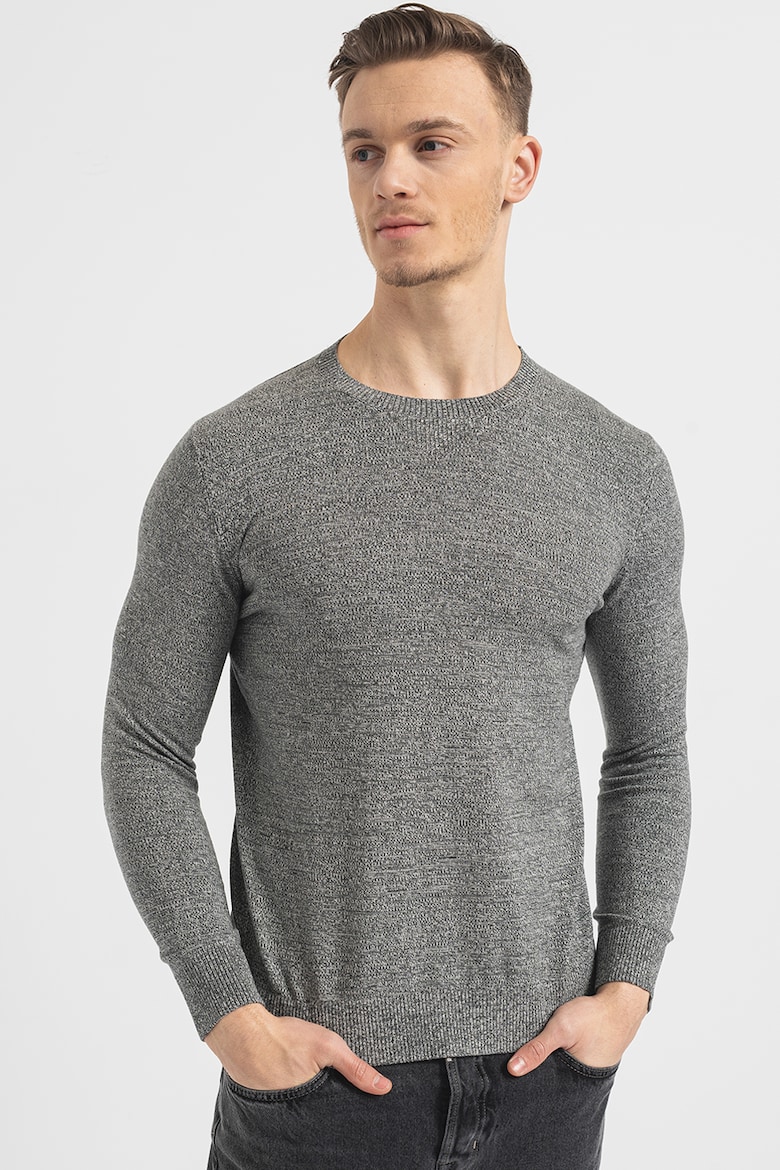 Хлопковый свитер с овальным вырезом S Oliver, серый