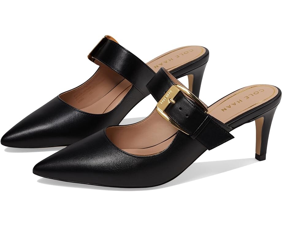 

Туфли Cole Haan Vandam Buckle Mule 65 mm, черная кожа