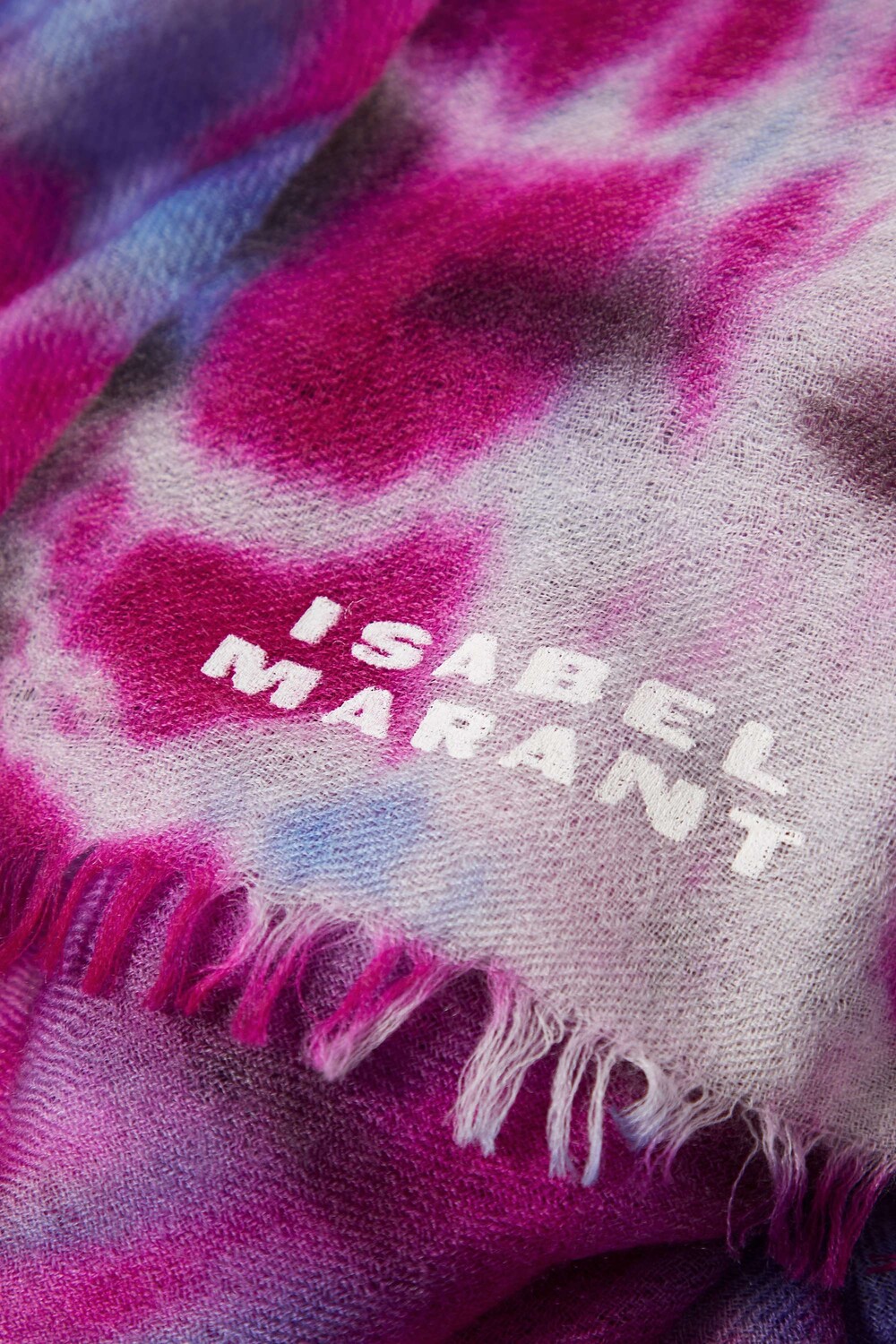 

ISABEL MARANT Окрашенный галстуком шарф из смеси шерсти и кашемира, розовый