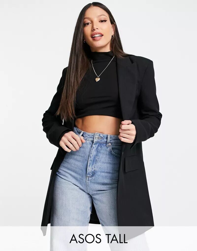 

Черный удлиненный пиджак ASOS Tall Perfect