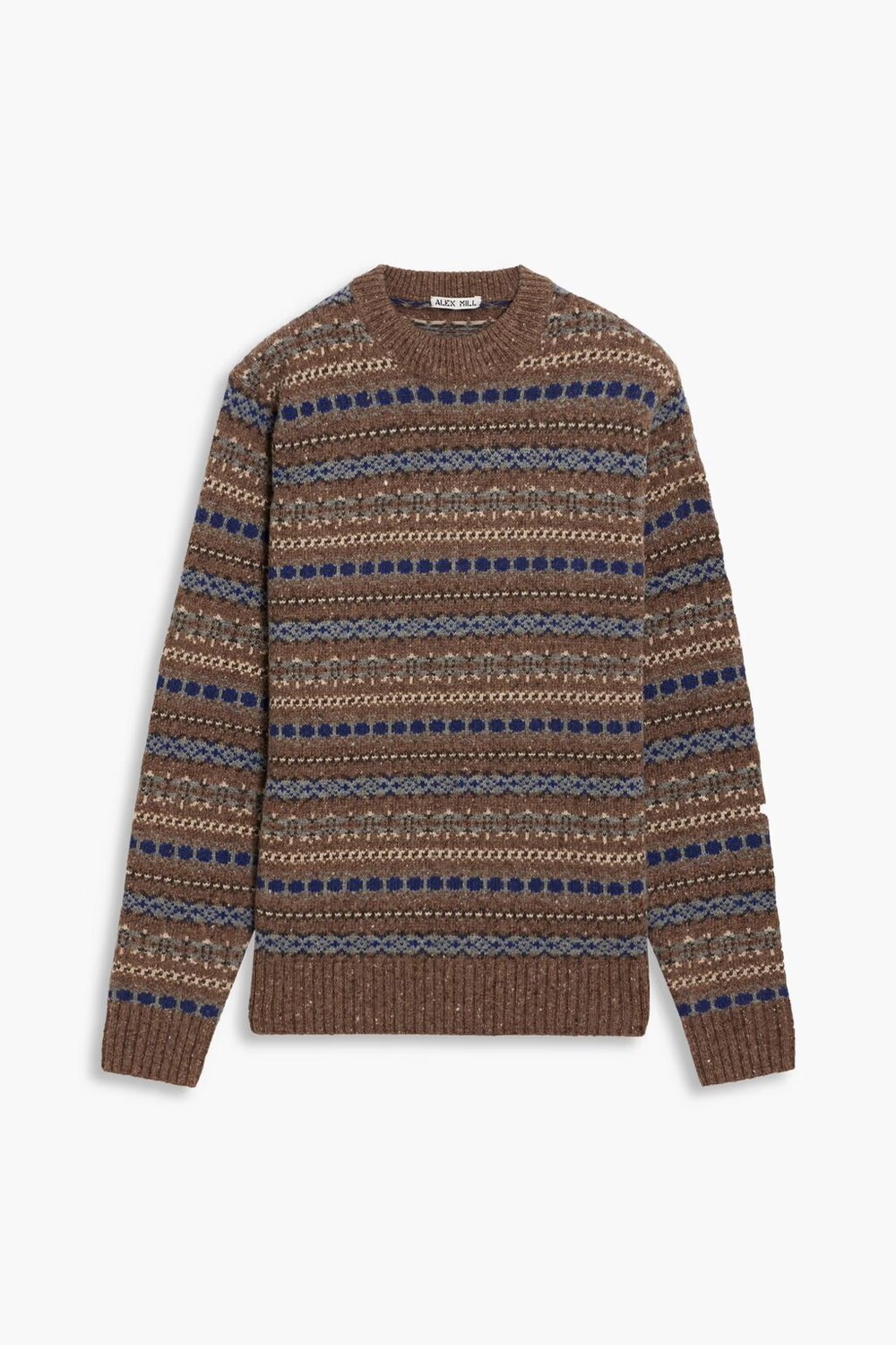 

Свитер Fair Isle из смесовой шерсти мериноса Alex Mill, светло-коричневый