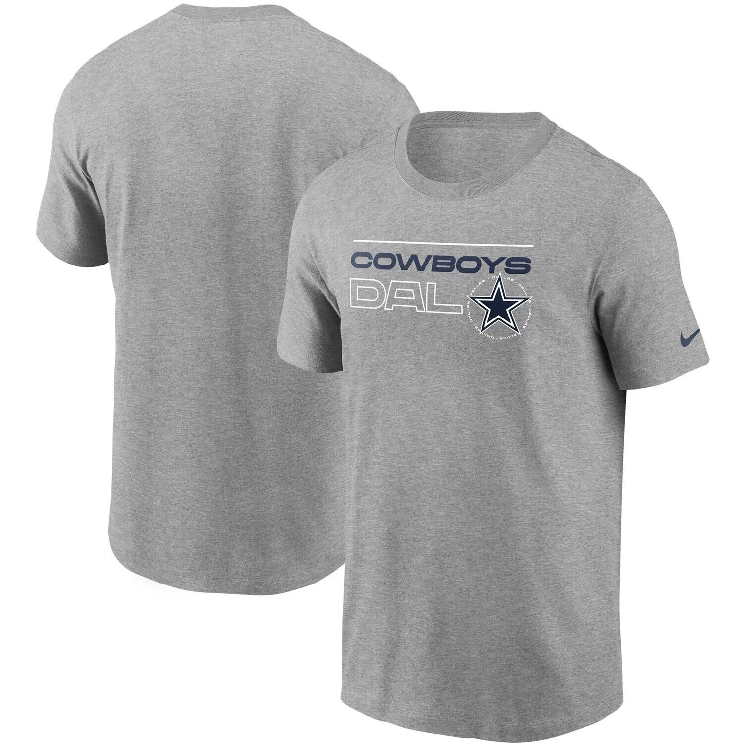 

Мужская футболка Nike Heathered Charcoal Dallas Cowboys Broadcast Essential