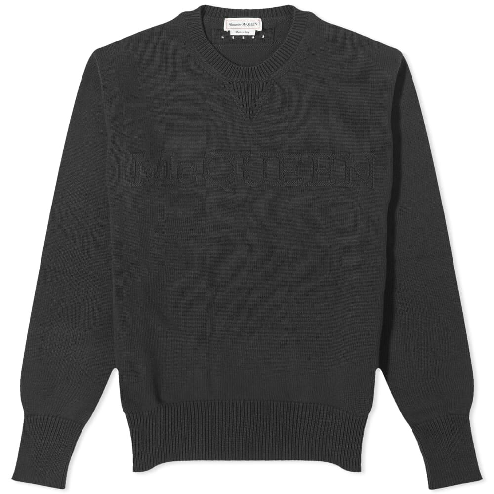

Вязаный трикотаж с логотипом в технике интарсии Alexander McQueen, черный