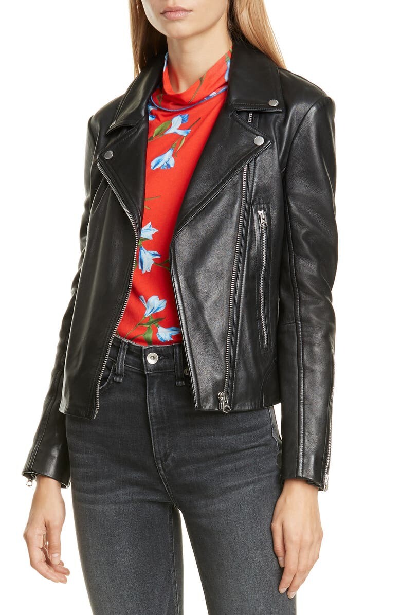 

Кожаная куртка Mack из кожи ягненка RAG & BONE, черный