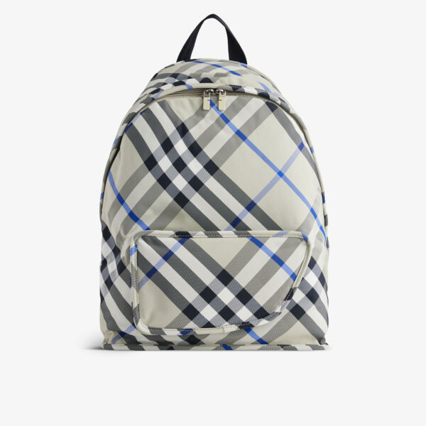

Тканый рюкзак shield в клетку Burberry, цвет lichen