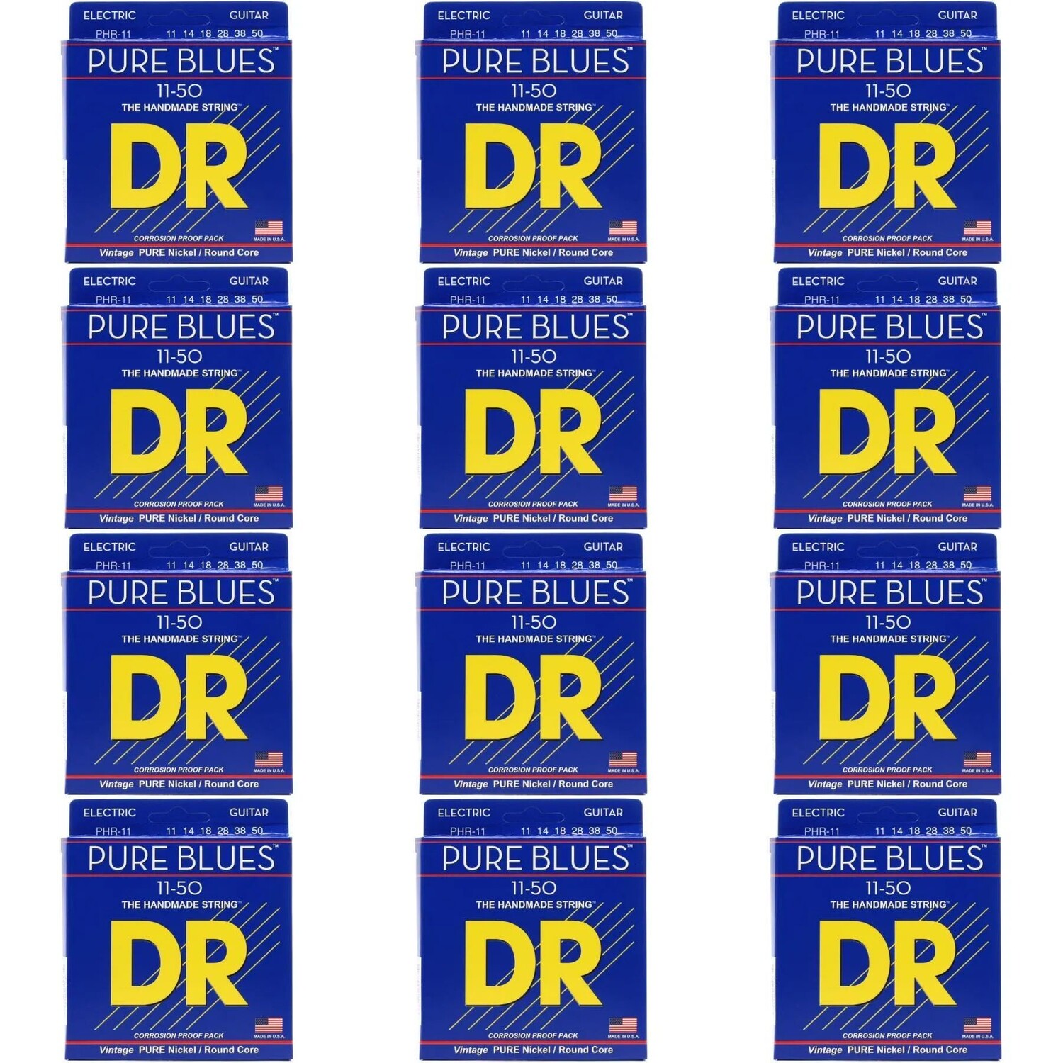 

Струны для электрогитары DR Strings PHR-11 Pure Blues из чистого никеля — .011–.050 Heavy (12 шт. в упаковке)