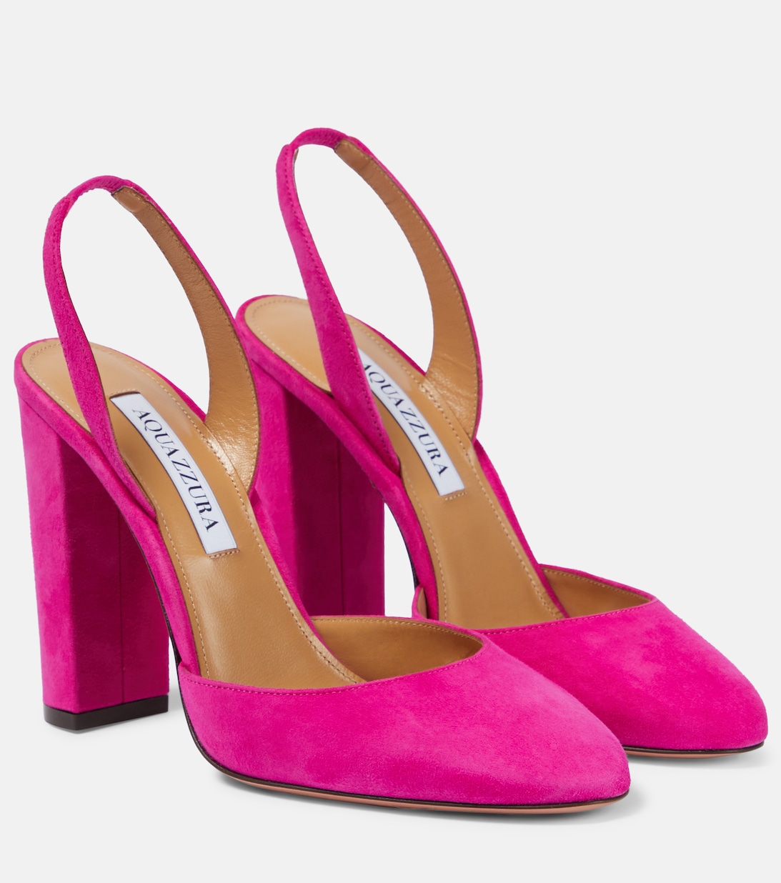 Замшевые туфли Talita 105 с ремешком на пятке Aquazzura, розовый