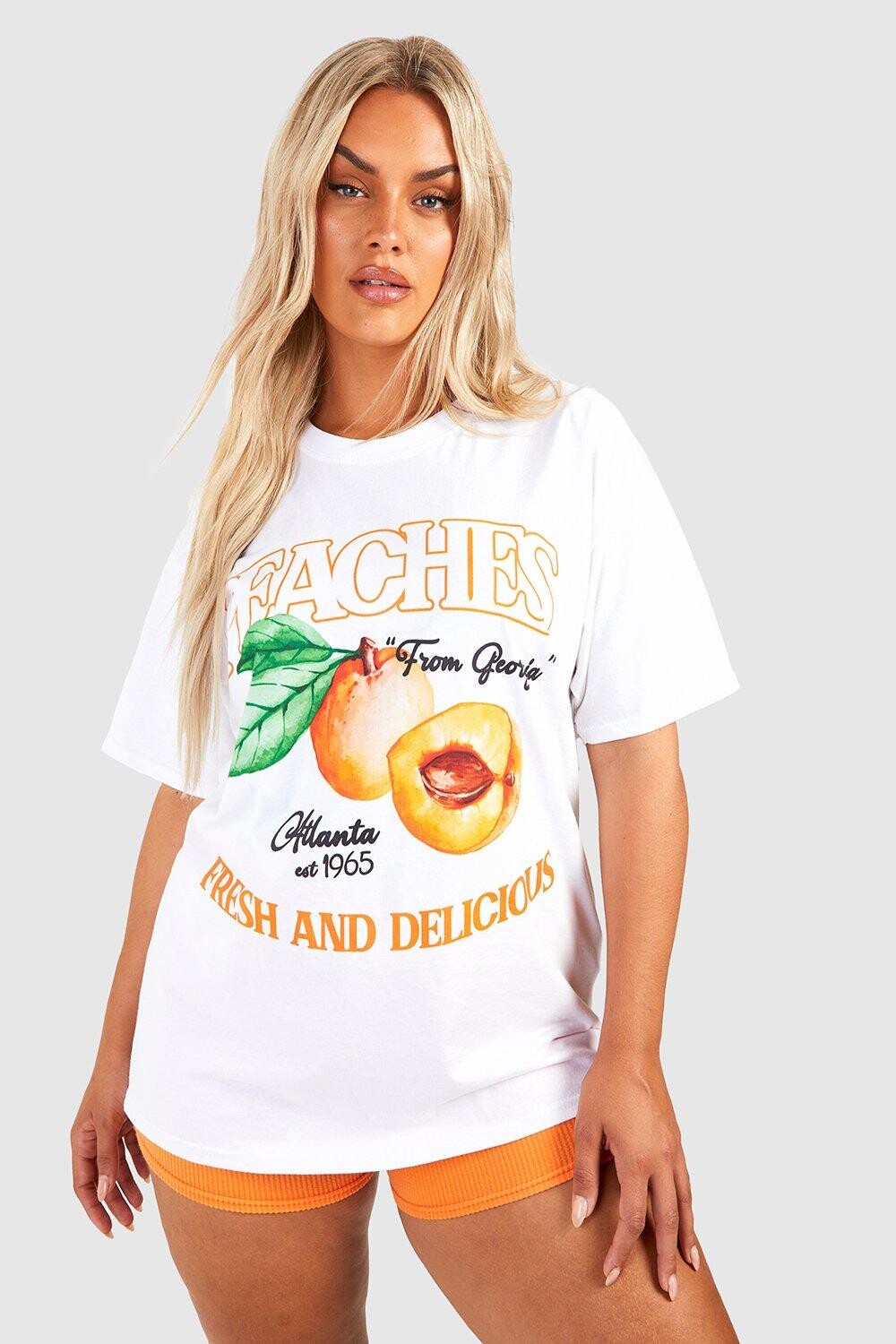 

Футболка плюс оверсайз персиковая Boohoo, белый