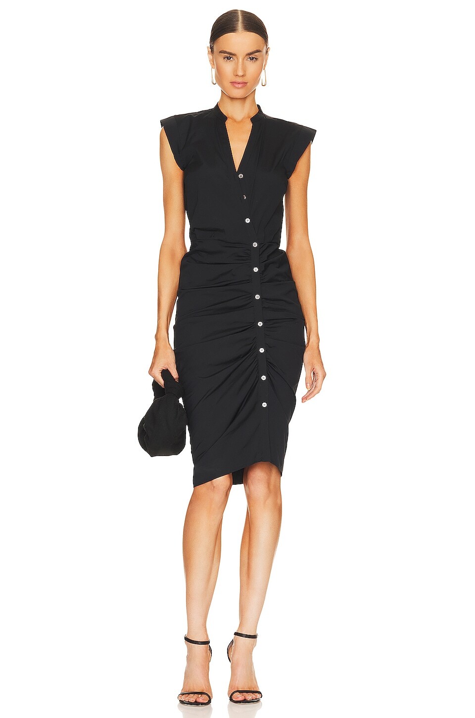 

Платье Veronica Beard Ruched Shirt, черный