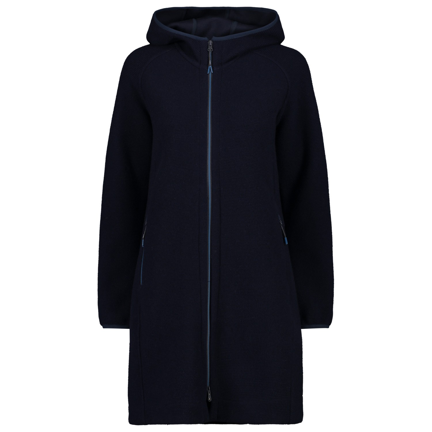цена Пальто Cmp Women's Parka Fix Hood Bonded Wooltech, цвет Black Blue/Blue