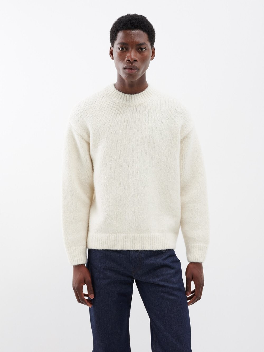 

Свитер pavane из шерсти альпаки с логотипом интарсии Jacquemus, белый