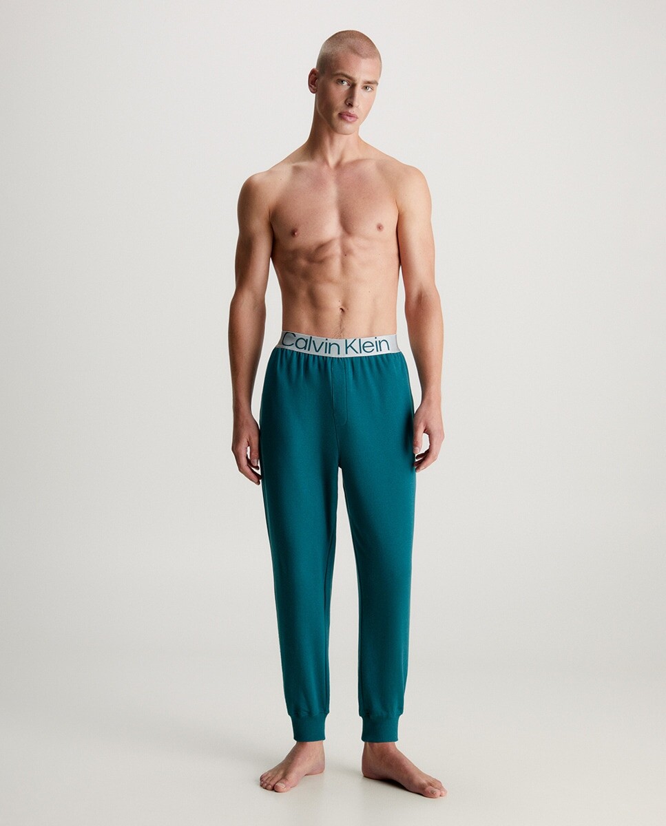 

Мужские однотонные синие брюки-джоггеры Calvin Klein, темно-синий