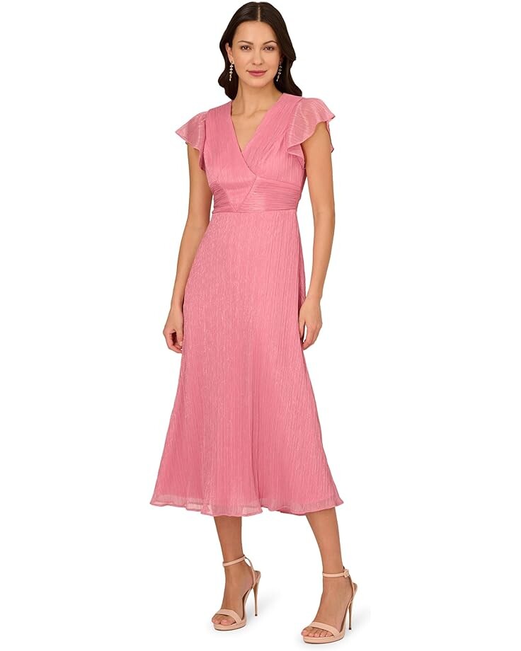 

Платье Adrianna Papell Crinkle Mesh Midi, цвет Faded Rose