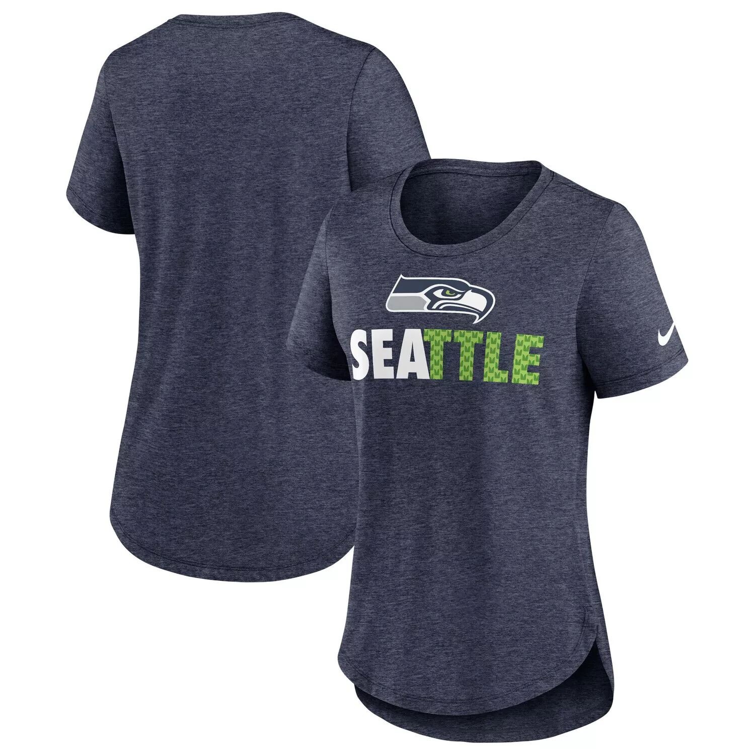 

Женская футболка Nike Heather College Navy Seattle Seahawks Local Fashion Tri-Blend Nike