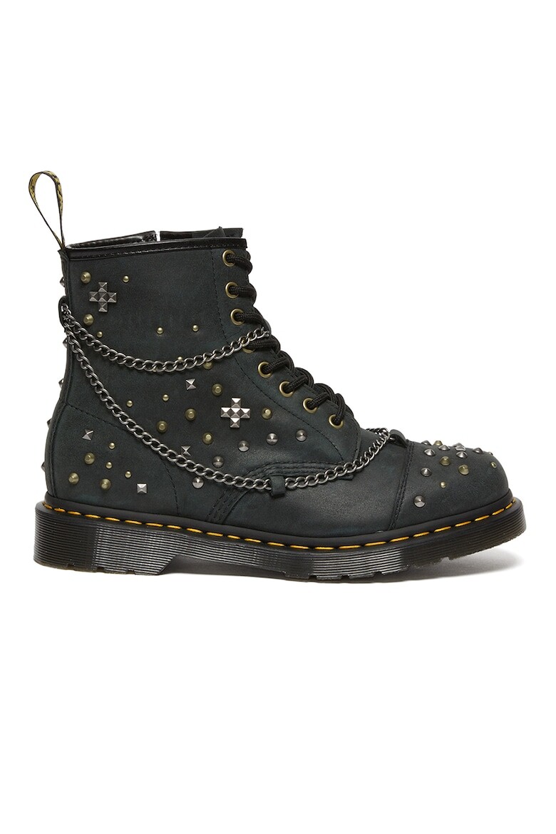 

Кожаные ботинки с люверсами и декоративными цепочками Dr Martens, черный