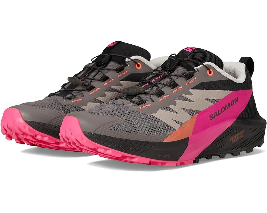 

Кроссовки Salomon Sense Ride 5, цвет Plum Kitten/Black/Pink Glo