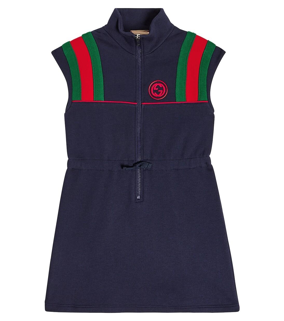 

Платье из хлопкового фетра Gucci Kids, синий
