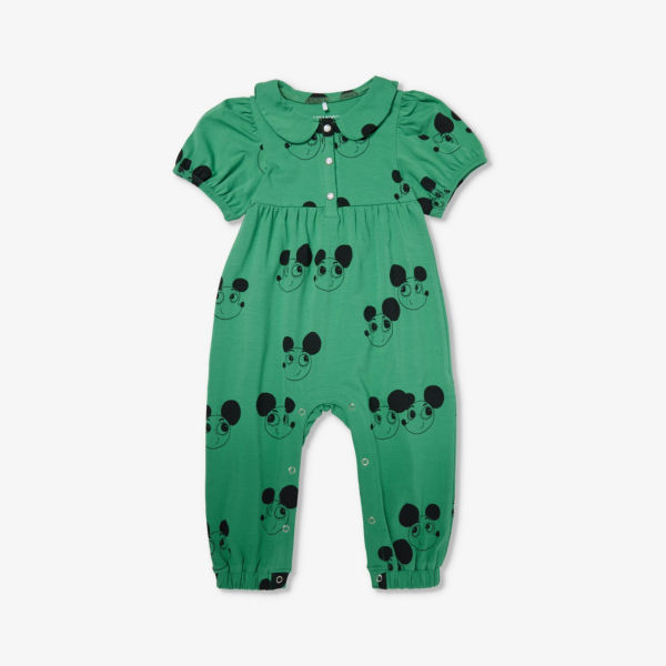 цена Ritzrats стандартного кроя из эластичного хлопка с графическим принтом для детей 1–18 месяцев Mini Rodini, зеленый