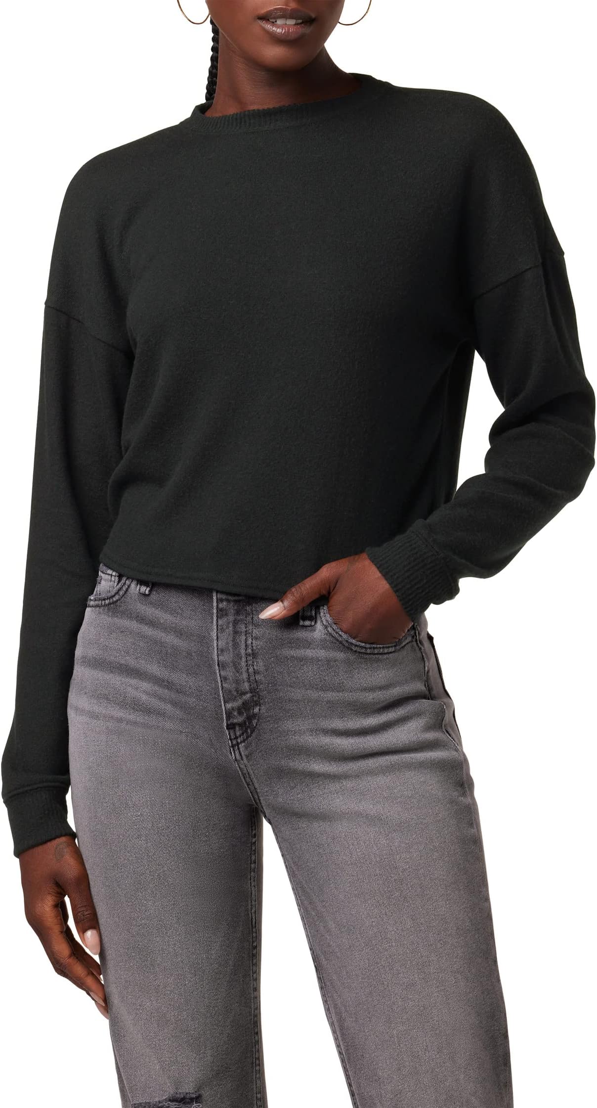 Толстовка с длинными рукавами и закручивающейся спинкой Hudson Jeans, черный theory11 hudson black