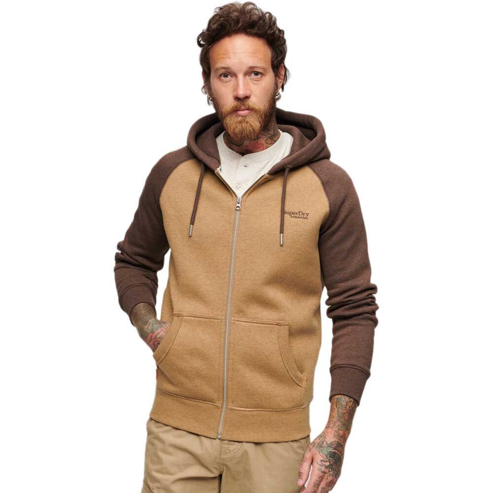 

Толстовка Superdry Essential Baseball Full Zip, коричневый
