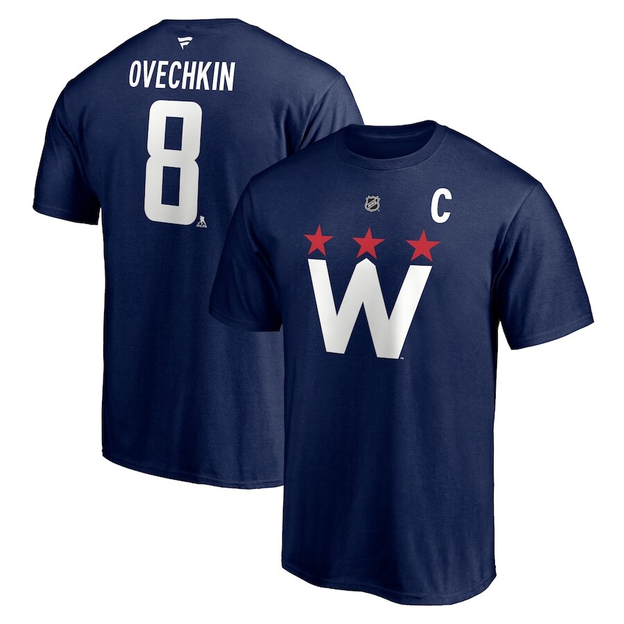 

Футболка с именем и номером Fanatics Branded Washington Capitals, нави