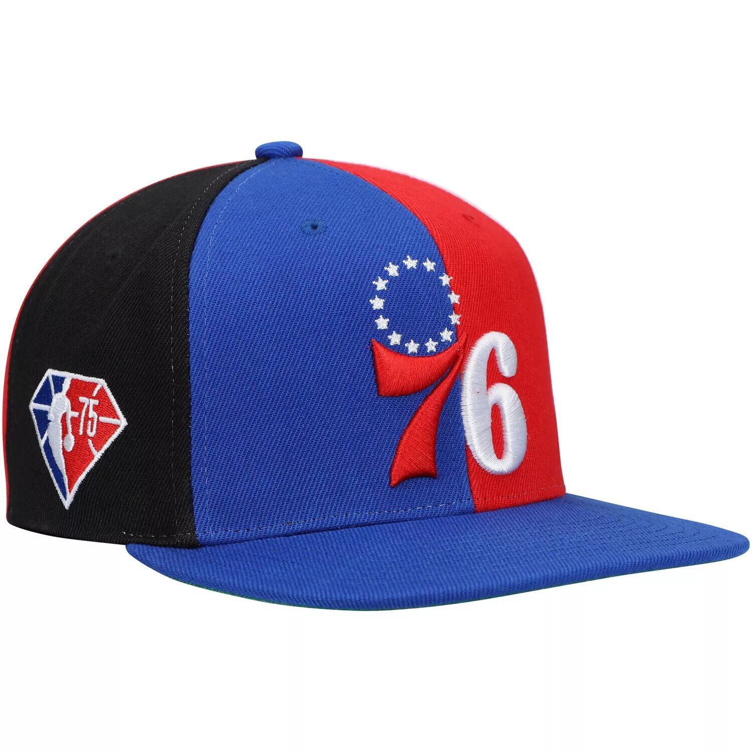 

Мужская команда Mitchell & Ness Royal Philadelphia 76ers, 75-летие НБА Что Кепка Snapback