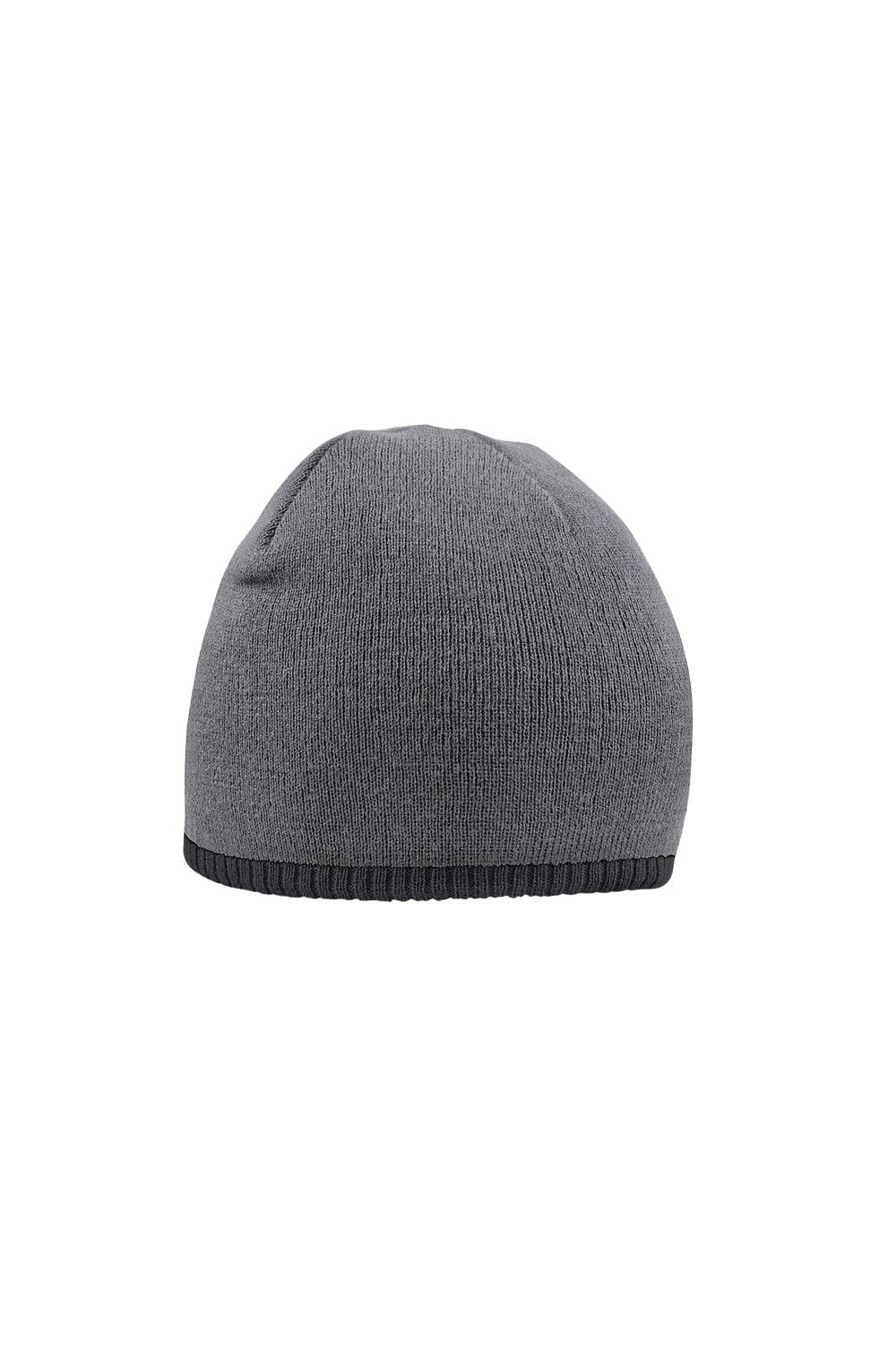 Двухцветная вязаная шапка Beechfield, серый двухцветная вязаная шапка sevenext