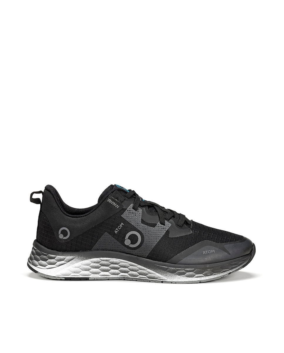 Черные мужские спортивные туфли на шнуровке Atom, черный черные мужские спортивные туфли на шнуровке xti черный