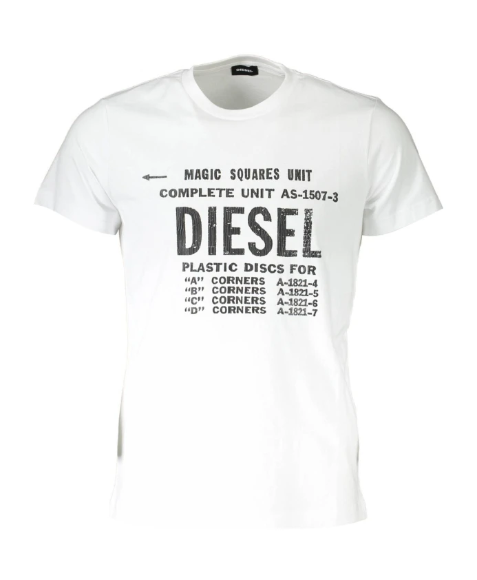 

Футболка с круглым вырезом с принтом Diesel, белый