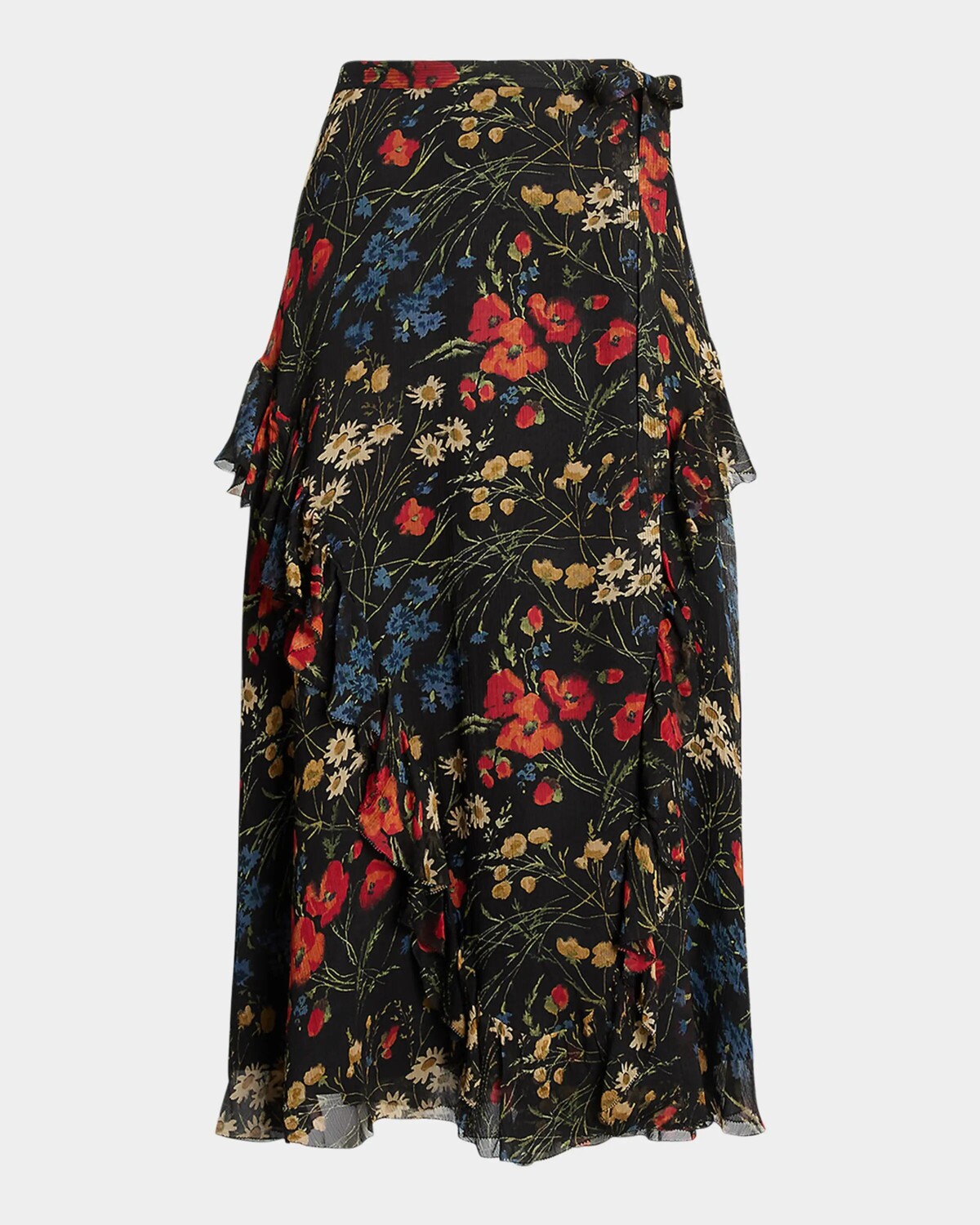 

Юбка макси из жоржета с цветочной отделкой и рюшами Polo Ralph Lauren, цвет Midnight Garden