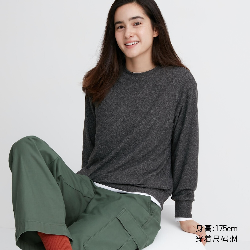 

Женская футболка Uniqlo из флиса, темно-серый