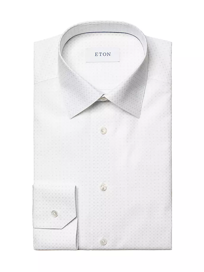 цена Рубашка современного кроя с геометрическим рисунком Eton, белый