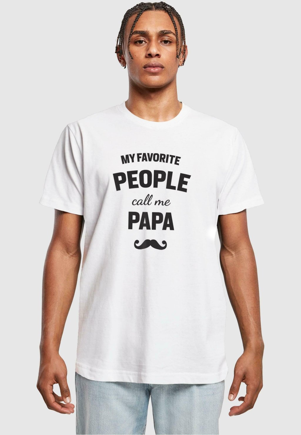 Футболка с принтом FATHERS DAY MY FAVORITE PEOPLE CALL ME PAPA T Merchcode, цвет white valentine day mens my favorite people call me poppa dad gift cartoon high quality t shirt special fitted tees 100% cotton o neck