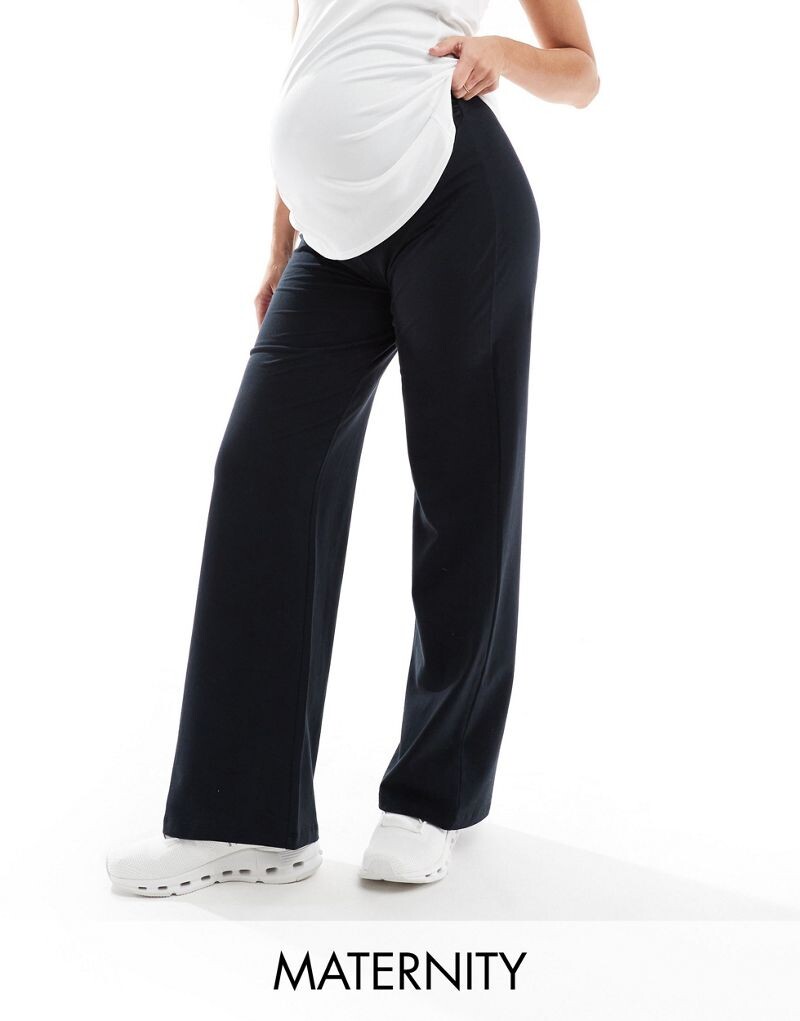 

Черные мягкие широкие танцевальные брюки ASOS Maternity Studio
