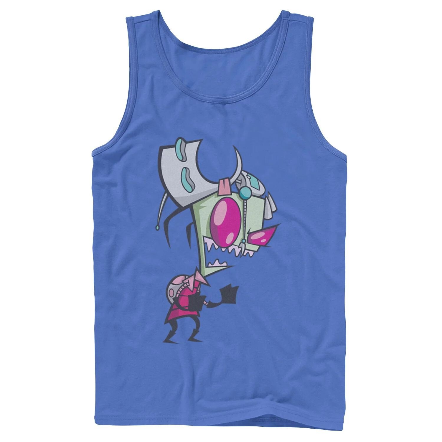 

Мужская майка Nickelodeon Invader Zim угрожающий смех усталый Gir портрет графический рисунок майка