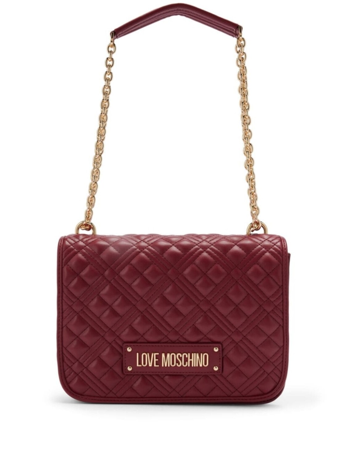 

Love Moschino стеганая сумка через плечо с логотипом, красный