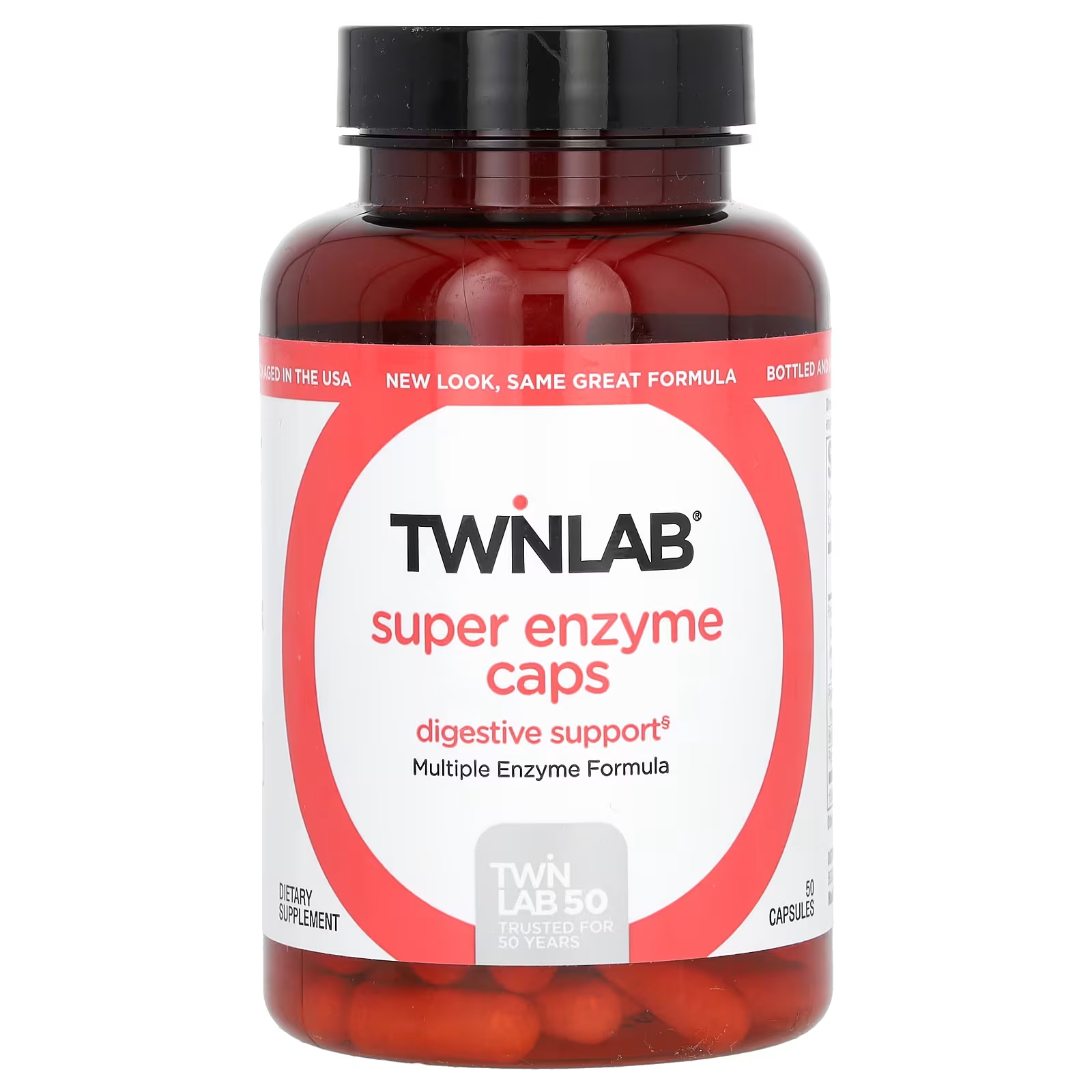 Twinlab Super Enzyme Caps, 50 капсул цена и фото