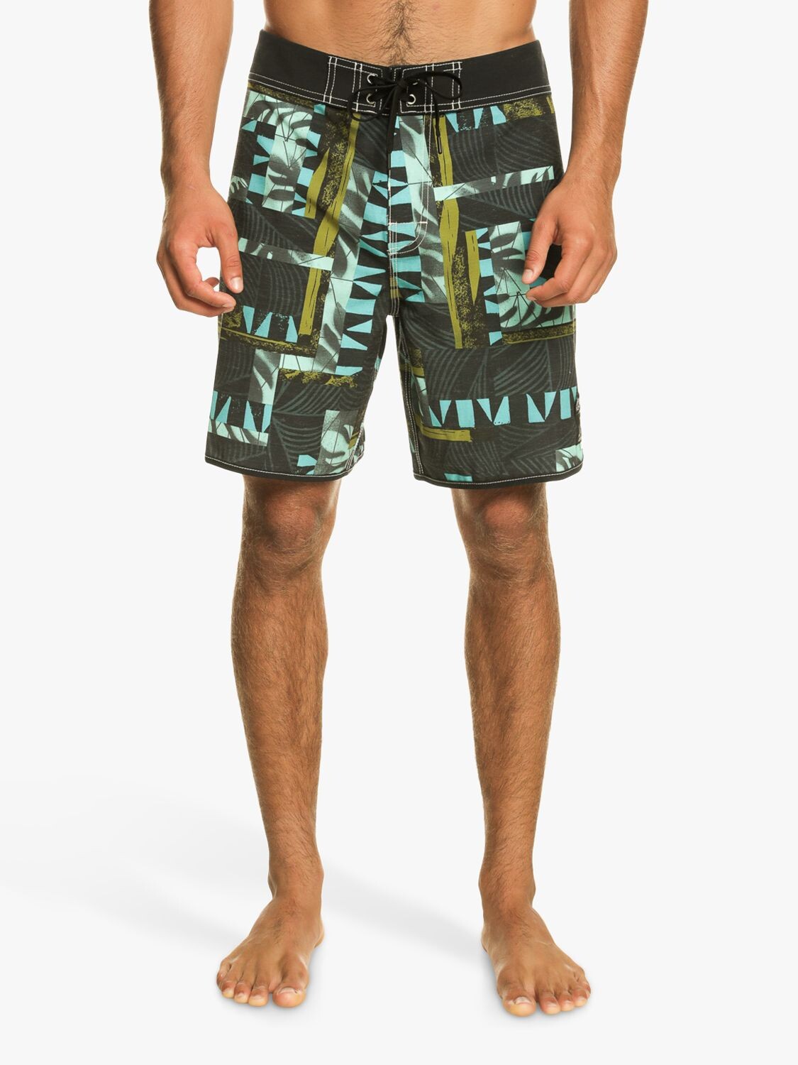 

Шорты для плавания Quiksilver Blank Canvas Gregg Kaplan с зубцами, черный/мульти