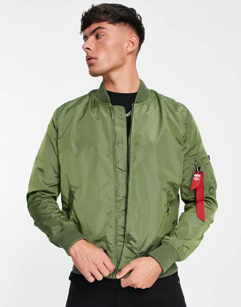 

Зелёный бомбер приталенного кроя Alpha Industries MA-1 TT