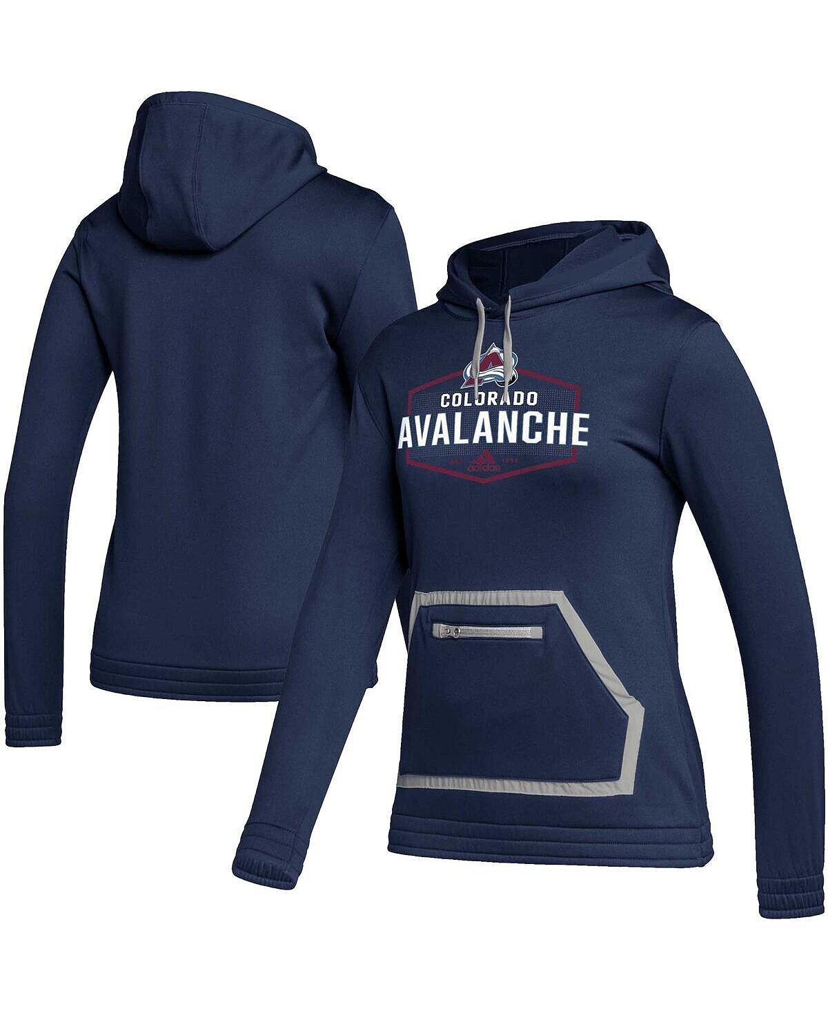 

Женский темно-синий пуловер с капюшоном Colorado Avalanche Team Issue adidas, темно-синий