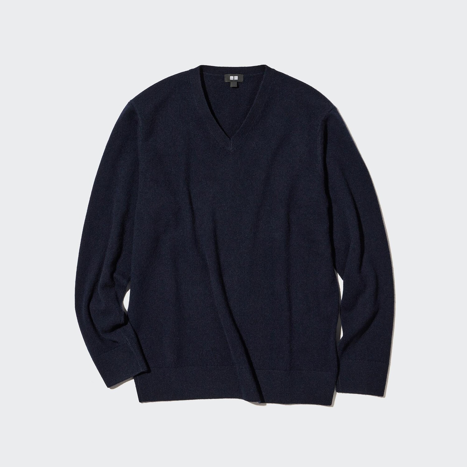 

Свитер Uniqlo мужской из кашемира с v-образным вырезом, темно-синий